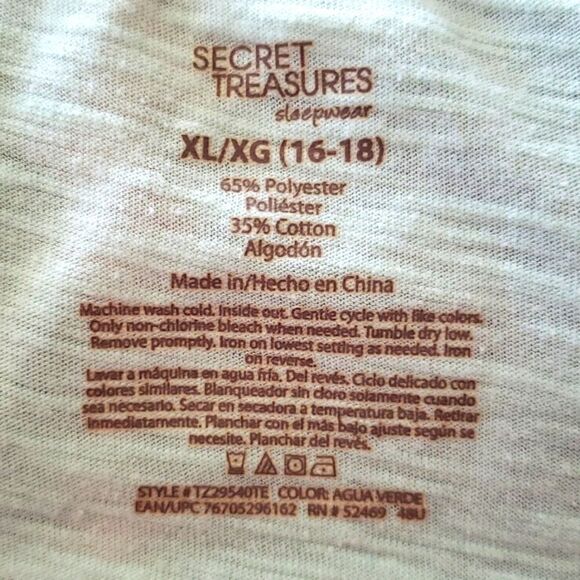 NWOT "Lazy Summer Days" Pajama Tank Top Palm Tree Flip Flops Sz XL (16-18) - Picture 3 of 3